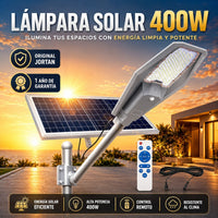 Lámpara Solar Jortan 400W para Exterior – IP67 con Panel y Control Remoto miniatura 5