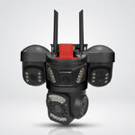 Cámara de Seguridad WiFi 4K 3 en 1 — 3 Lentes + 2 Cámaras Laterales Ajustables, Visión Nocturna Color miniatura 1