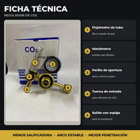 Regulador de CO₂ con Manómetro y Flujómetro | Para Soldadura MIG/MAG | Conexión Estándar | 1 Año de Garantía miniatura 3