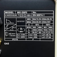 Soldador industrial RX MAX POWER 250 AMP – 5 en 1 MMA/MIG/MAG/MIX/LIFT TIG | Borne europeo | Alambre hasta 5 kg| 2 AÑOS DE GARANTÍA miniatura 12