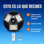 Lámpara Solar UFO 200W · 3 Paneles Ajustables · Control Remoto y Sensor de Movimiento · IP65 · Garantía 1 año miniatura 8
