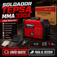 Soldador Inversor TEPSA MMA 330A 110V/220V + Accesorios | 1 Año de Garantía miniatura 2