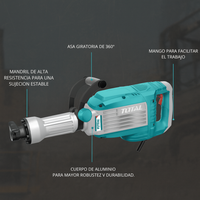 Demoledor Industrial TOTAL SDS HEX 1700W – 50J con Maletín y Cinceles miniatura 10