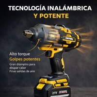 Llave de impacto inalámbrica TEKTOOL ORIGINAL 2 Baterias 4.0 A.h 2000 N.m miniatura 8