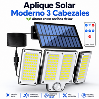 Aplique Solar LED 3 Cabezales con Sensor de Movimiento y Control Remoto miniatura 1