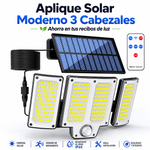 Aplique Solar LED 3 Cabezales con Sensor de Movimiento y Control Remoto miniatura 1