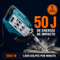 CANGO Demoledor Industrial TEKTOOL TK-93 50 J — 1800 W con Maletín y 2 Cinceles | 1 Año de Garantía miniatura 1