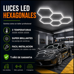Luces LED Hexagonales · 5 Hexágonos · 3 Colores (3000K/4000K/6500K) · Detailing, Taller y Gimnasio · Garantía 1 año miniatura 1