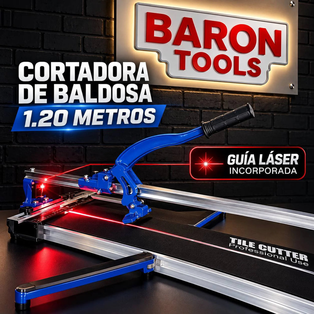 Cortadora de Baldosa Golden de 1.20 Metros con Guía Láser | Barra Maciza Reforzada | Rodel de Tungsteno | 1 Año de Garantía - 1