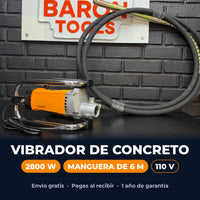 Vibrador de Concreto Industrial tipo DeWALT 2800W ZIN-160 | Manguera de 6 m | 110 V | 4.300 r/min | 1 Año de Garantía miniatura 5