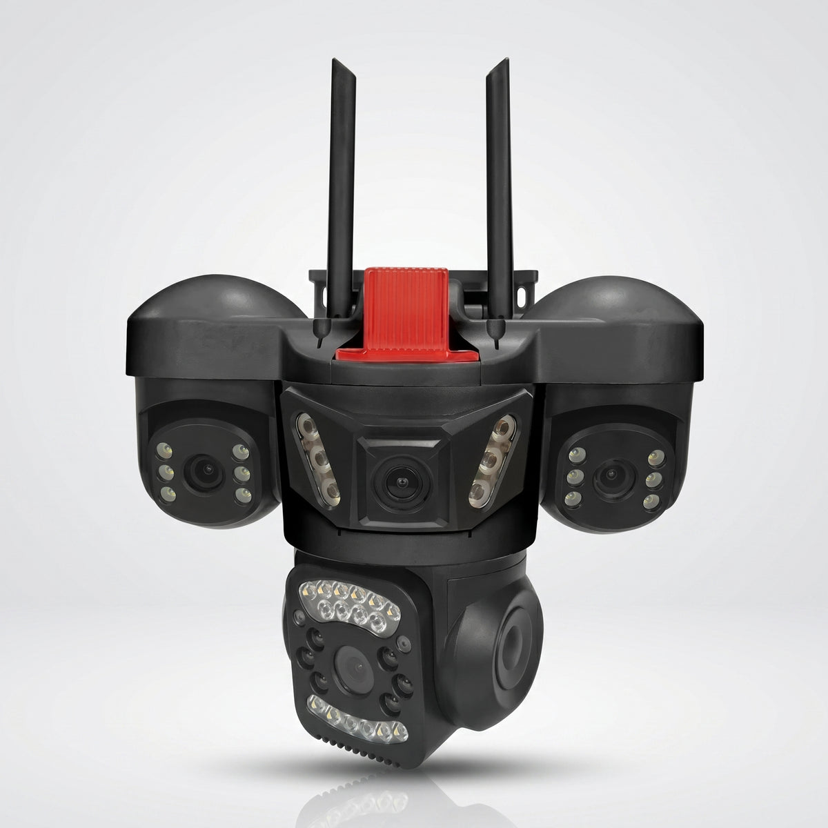 Cámara de Seguridad WiFi 4K 3 en 1 — 3 Lentes + 2 Cámaras Laterales Ajustables, Visión Nocturna Color - 1