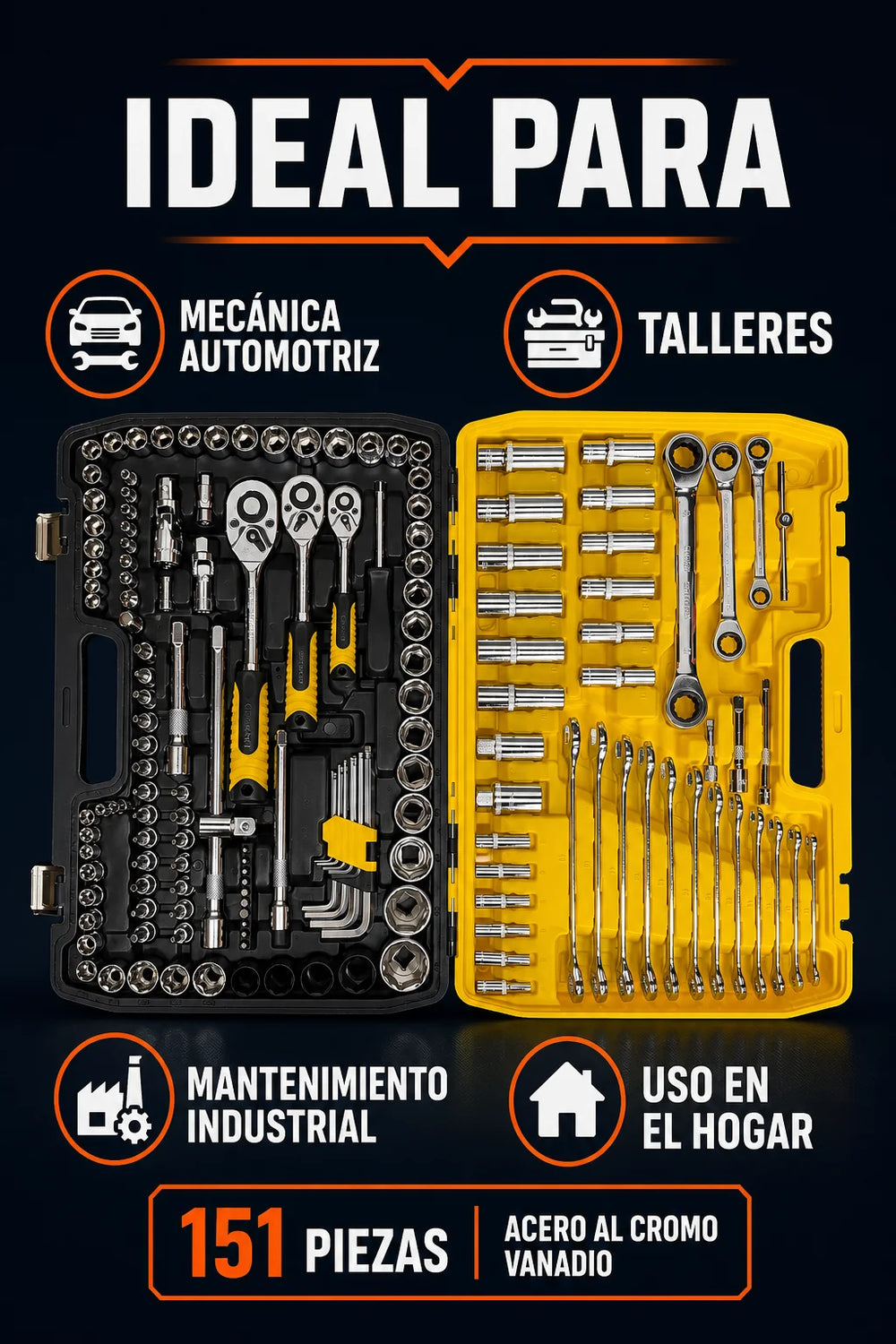 Set de Herramientas 151 Piezas Profesional CR-V - 7