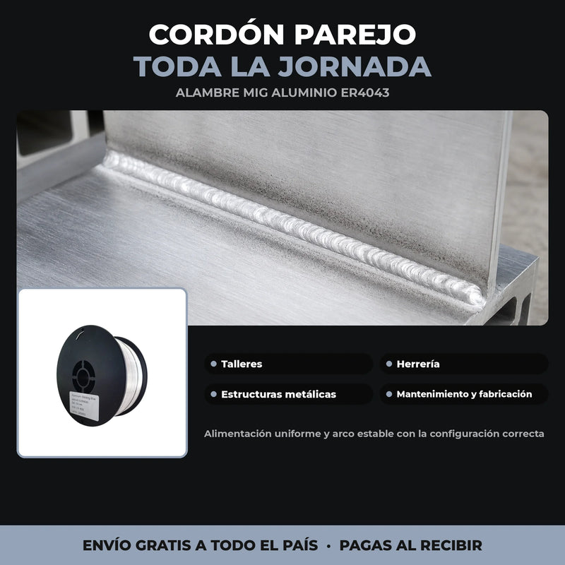 Rollo Alambre MIG Aluminio ER4043 0,5 kg | 0,9 mm | Carrete Compacto foto 2