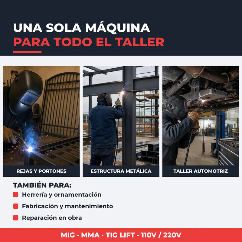 Soldadora Inversora RX Max Power MIG-300 Blanca 300A — MIG · MMA · Lift TIG | 110V/220V - 2 Años de Garantia foto 2