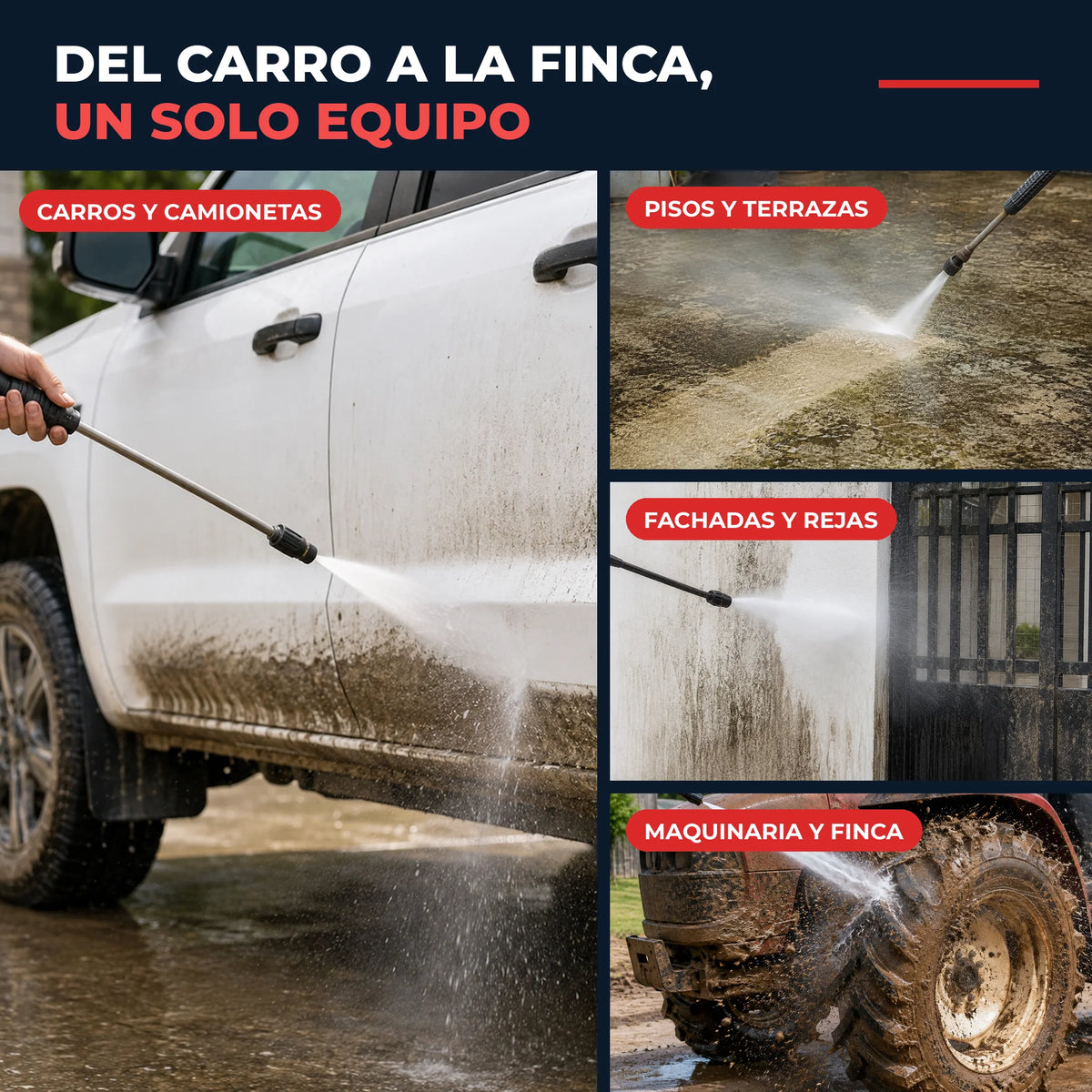 Hidrolavadora de Alta Presión Companion — 2000 PSI · 2000W · 420 L/h | 1 Año de Garantía