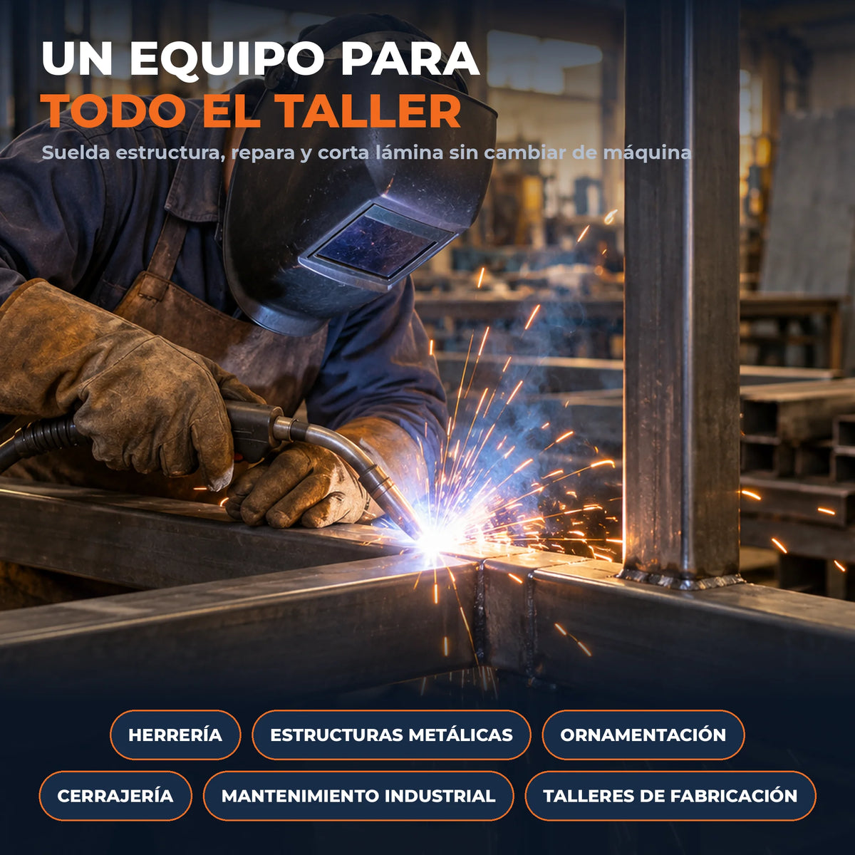 Soldador Multiproceso tipo Miller 5 en 1 MMCT-350S | MIG · Flux · TIG HF · MMA · Corte Plasma | 110/220 V | 1 Año de Garantía