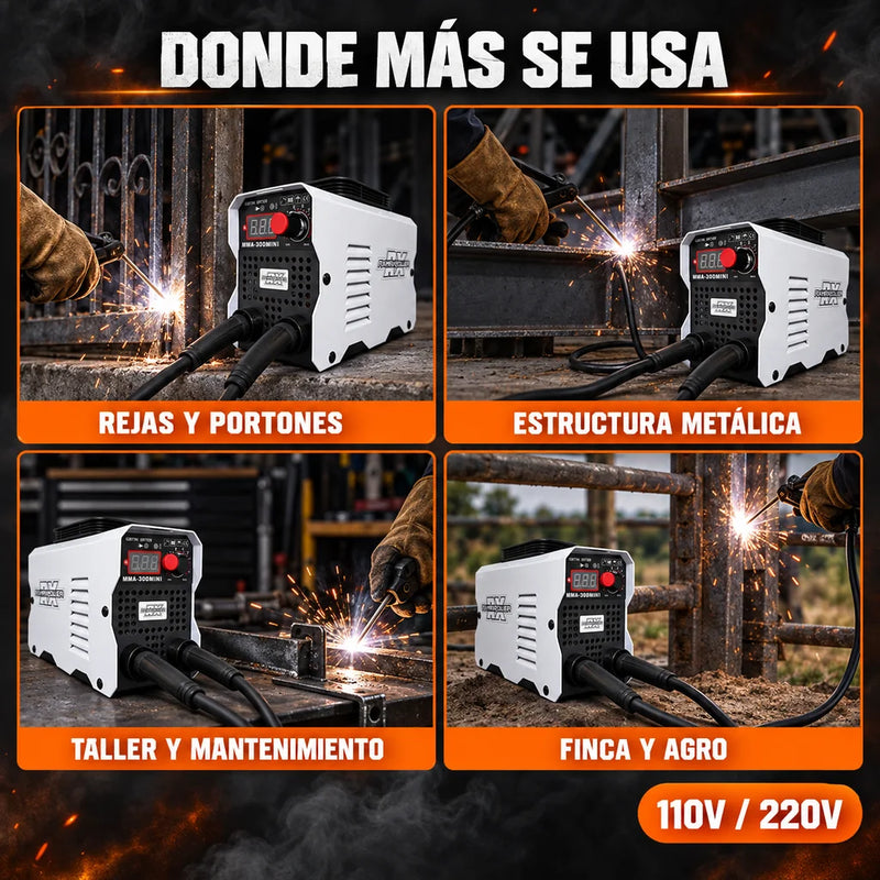 Soldador Inversor RX Max Power MMA-300 Mini Blanco | 300 A | 110V/220V | IGBT Inverter | Estuche y 2 Caretas | 2 Años de Garantía foto 2