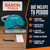 Tronzadora Industrial TOTAL 14” 2400W | 3900 RPM – Alta Potencia para Corte de Metal – 1 Año de Garantía miniatura 9