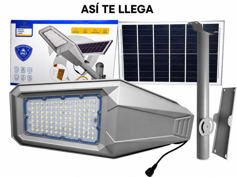 Lámpara Solar Jortan 400W para Exterior – IP67 con Panel y Control Remoto foto 4