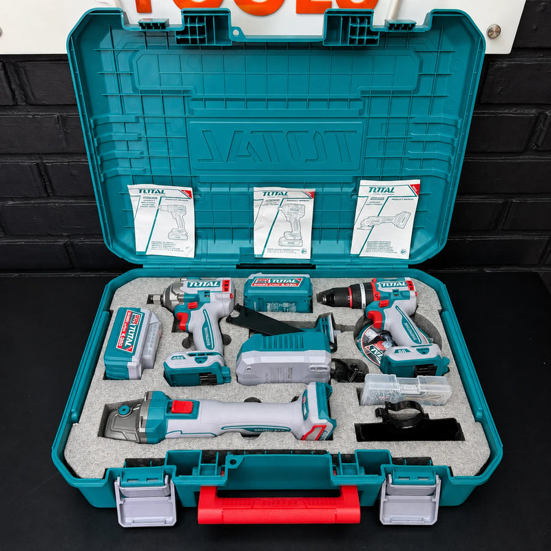 Combo TOTAL 3 en 1 Brushless 20V — Taladro 66 N·m, Llave de Impacto 405 N·m y Pulidora 4½" | 2 Baterías 4.0Ah y Maletín foto 3