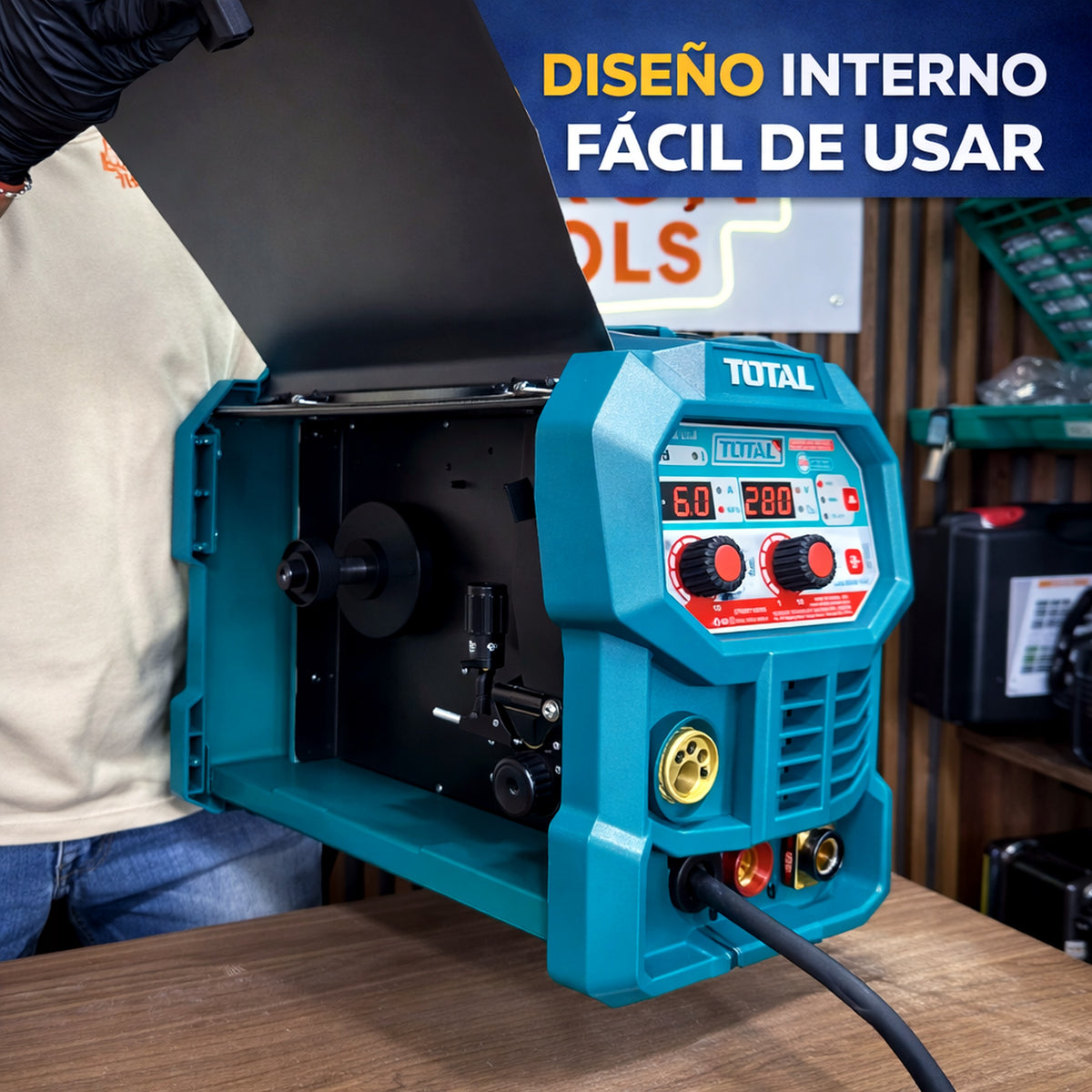 Soldador Inversor Digital TOTAL 160A UTW216059 — MMA + TIG Lift IGBT