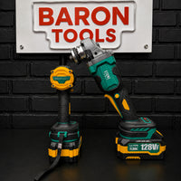 Combo STONE TOOLS 2 en 1 — Taladro Atornillador 3/8" + Pulidora Angular Brushless con 2 Baterías 4.0Ah y Maletín miniatura 4