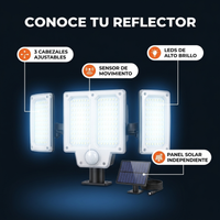 Aplique Solar LED 3 Cabezales con Sensor de Movimiento y Control Remoto miniatura 10