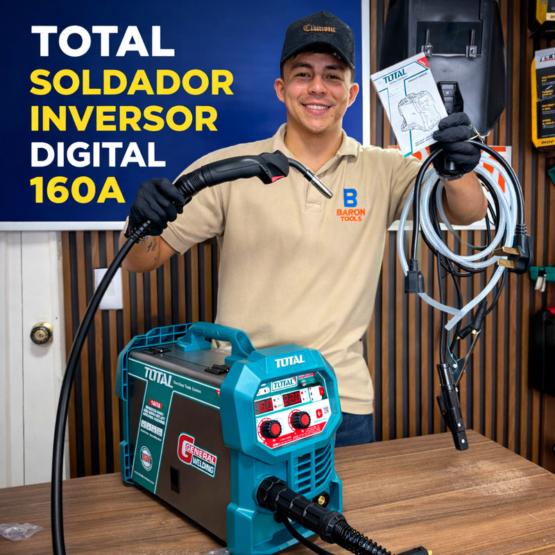 Soldador Inversor Digital TOTAL 160A UTW216059 — MMA + TIG Lift IGBT foto 4