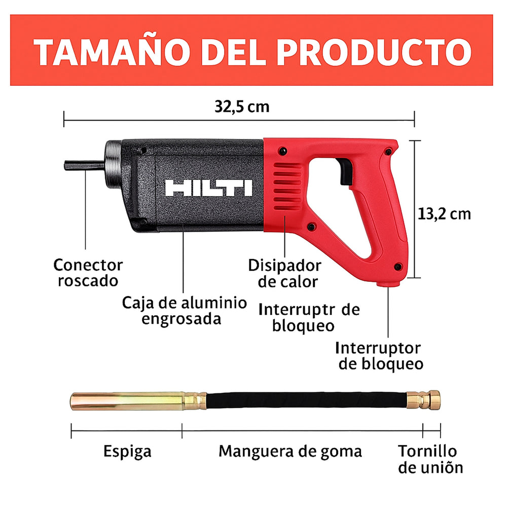 Vibrador de Concreto Industrial tipo HILTI 1200W — Concreto firme, obra segura - 5