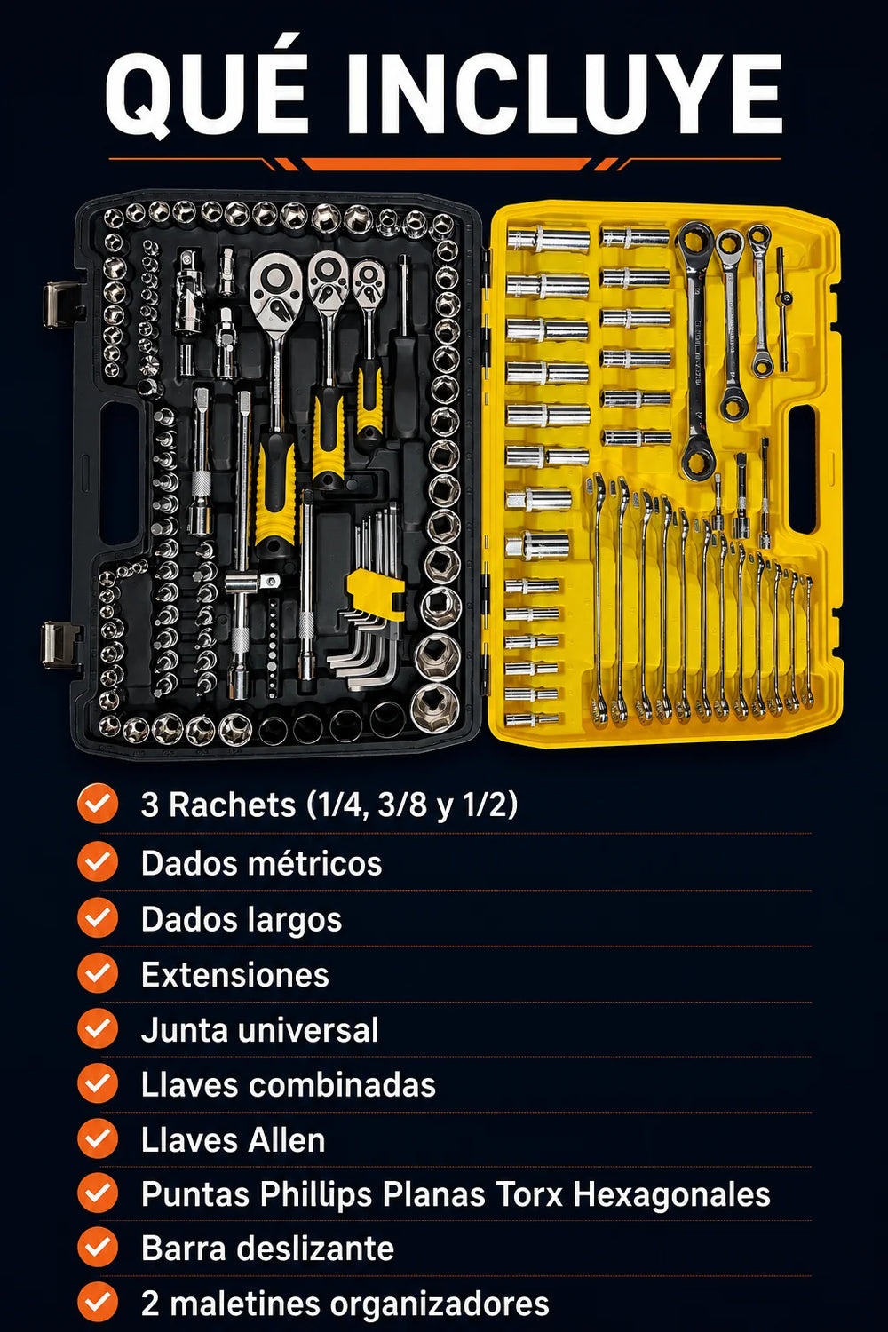 Set de Herramientas 151 Piezas Profesional CR-V Originales GERMANY - 9