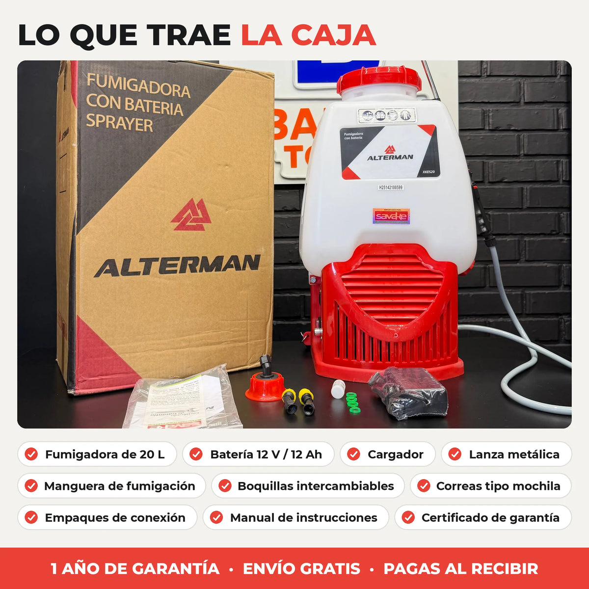 Fumigadora a Batería ALTERMAN XKES20 20 L | Batería 12V 12Ah | Caudal 4 L/min | Tipo Mochila | 1 Año de Garantía - en uso