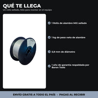 Rollo Alambre MIG Acero Inoxidable ER308LSi 1 kg | 0,9 mm | Sólido | Para Gas de Protección miniatura 4