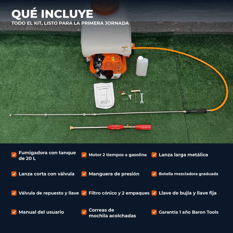 Fumigadora de Espalda tipo Stihl Power 900 a Gasolina — Tanque 20 L · Alcance 12 m | 1 Año de Garantía foto 4