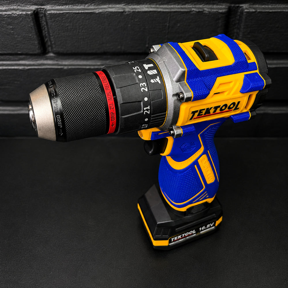 Taladro Atornillador Inalámbrico TEKTOOL TK-5816PRO 16.8V Brushless — 40 N·m, Mandril 1/2" y 2 Baterías - 5