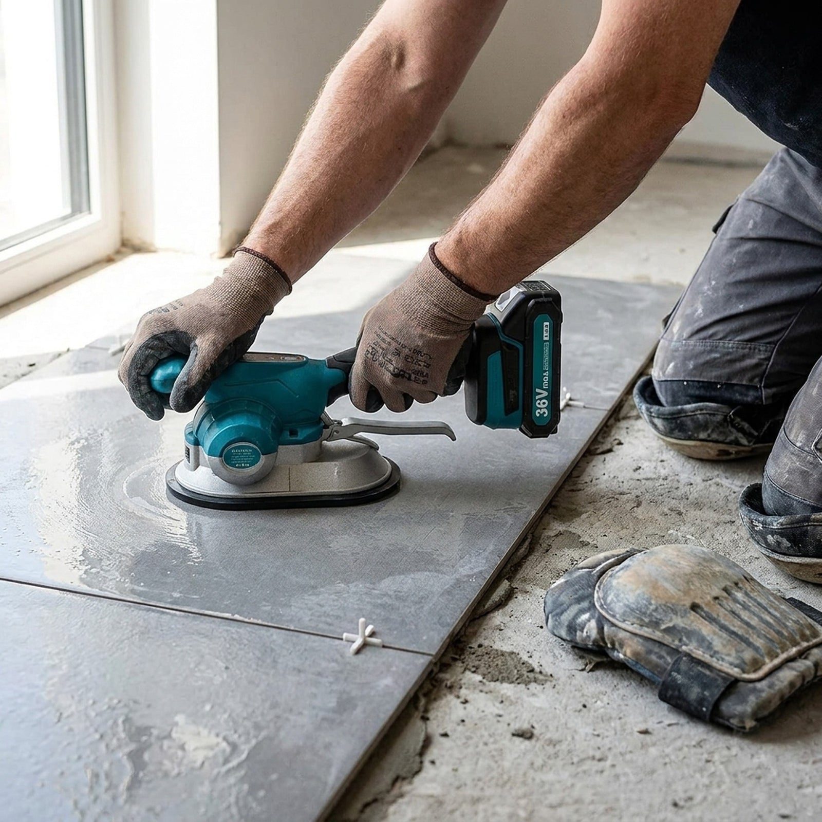 Vibradora Niveladora de Cerámica y Porcelanato 36V Inalámbrica