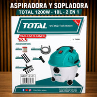 Aspiradora y Sopladora TOTAL 1200W 10L — Seco / Húmedo / Soplar (2 en 1) miniatura 5
