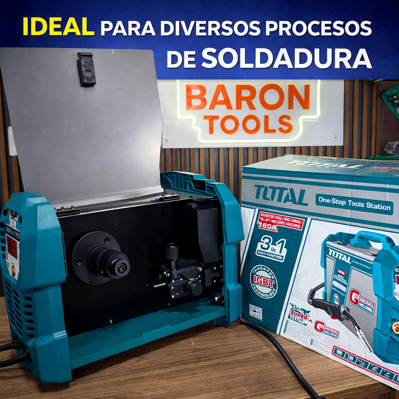 Soldador Inversor Digital TOTAL 160A UTW216059 — MMA + TIG Lift IGBT foto 8