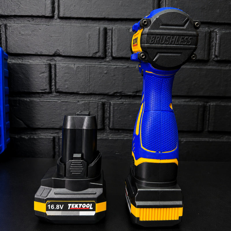 Taladro Atornillador Inalámbrico TEKTOOL TK-5816PRO 16.8V Brushless — 40 N·m, Mandril 1/2" y 2 Baterías foto 6