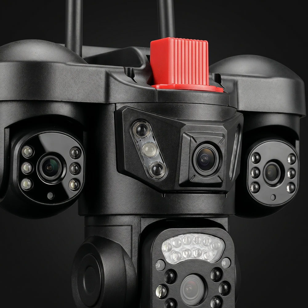 Cámara de Seguridad WiFi 4K 3 en 1 — 3 Lentes + 2 Cámaras Laterales Ajustables, Visión Nocturna Color - 5