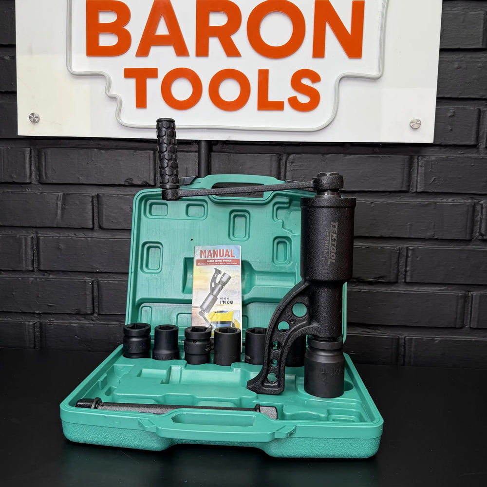 Multiplicador de Fuerza TEKTOOL 4.800 N·m — Afloja Tuercas de Camión y Maquinaria sin Aire ni Electricidad | 8 Copas y Maletín - 7