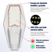 Lámpara Solar Jortan 400W para Exterior – IP67 con Panel y Control Remoto miniatura 8