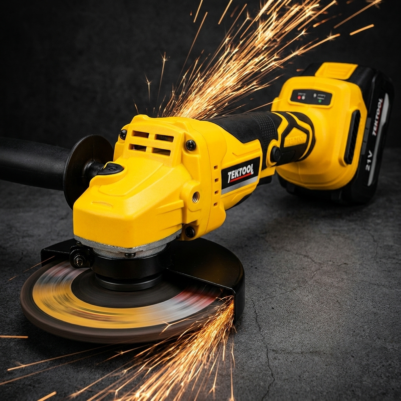 Pulidora Inalámbrica TEKTOOL 4½" 21V — Kit 2 Baterías foto 6