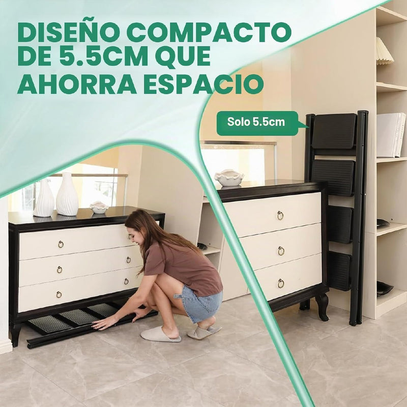 Escalera Plegable 4 Peldaños en Aluminio · Soporta 150kg · Antideslizante y Compacta · Garantía 1 año foto 9