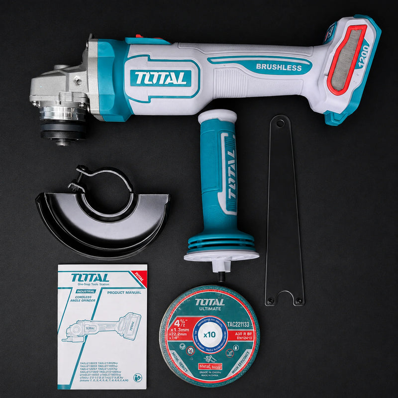 Combo TOTAL 3 en 1 Brushless 20V — Taladro 66 N·m, Llave de Impacto 405 N·m y Pulidora 4½" | 2 Baterías 4.0Ah y Maletín foto 9