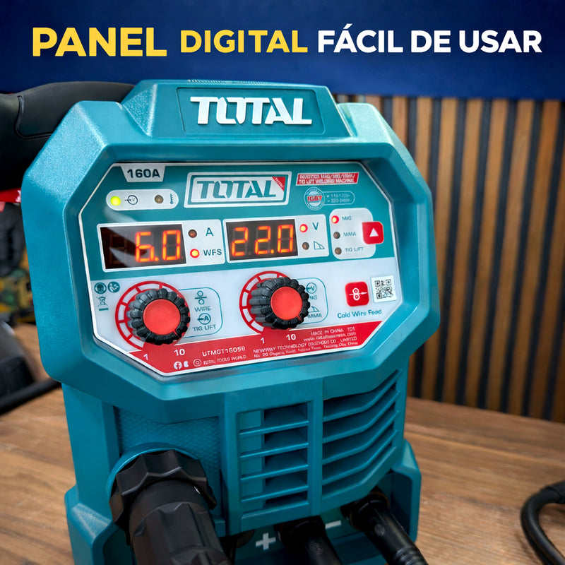 Soldador Inversor Digital TOTAL 160A UTW216059 — MMA + TIG Lift IGBT foto 5