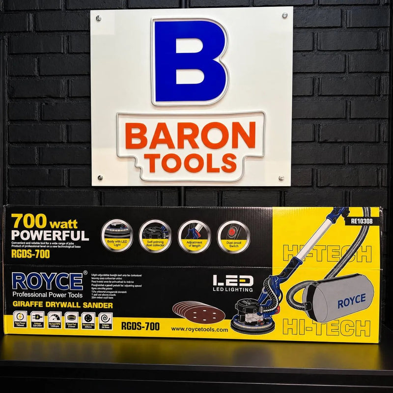 Lijadora de Pared y Techo tipo Jirafa ROYCE 700W – Luz LED 360° y Aspiración de Polvo foto 1