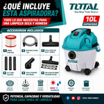 Aspiradora y Sopladora TOTAL 1200W 10L — Seco / Húmedo / Soplar (2 en 1) miniatura 3