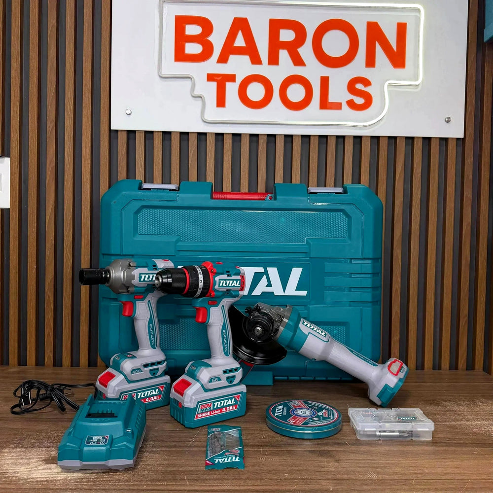 Combo TOTAL 3 en 1 — Taladro 66Nm + Pulidora 1000W + Llave Impacto 400Nm (20V) - 9
