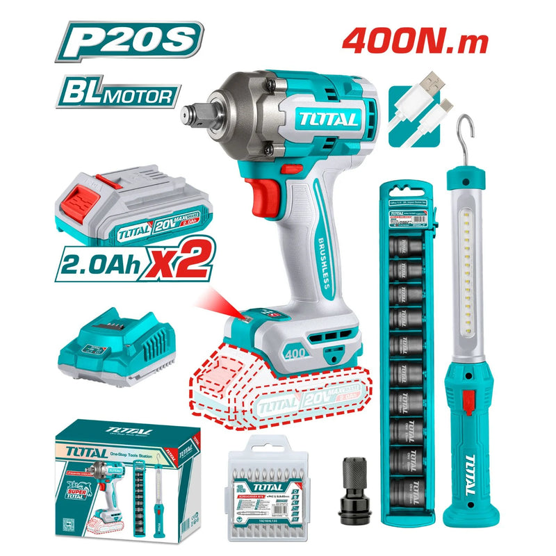 Combo Llave de Impacto 1/2 con 400 Nm + Lampara Led 3.5 Watts + Juego de Dados x 10 (Original 1 Año de Garantía) foto 13