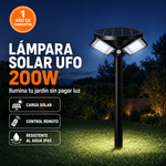 Lámpara Solar UFO 200W · 3 Paneles Ajustables · Control Remoto y Sensor de Movimiento · IP65 · Garantía 1 año miniatura 1